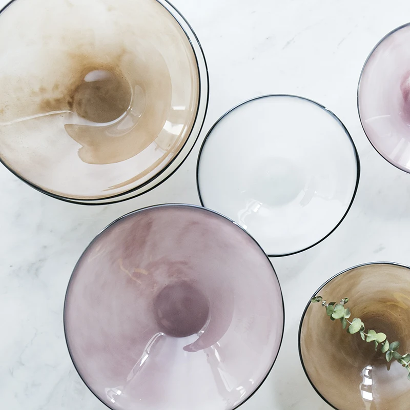 Европейская стеклянная соломенная шляпа миска простая посуда Салатница