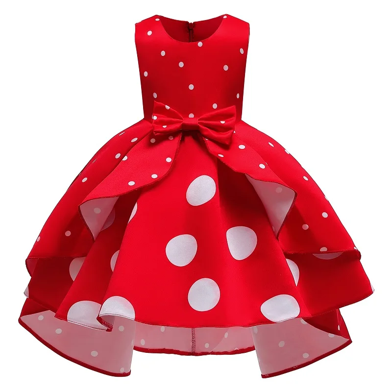 Girls Dress Polka Dot Elegant Princess Kids Dresses For Costume Birthday Party Evening Ball Gown Children Clothing | Детская одежда и