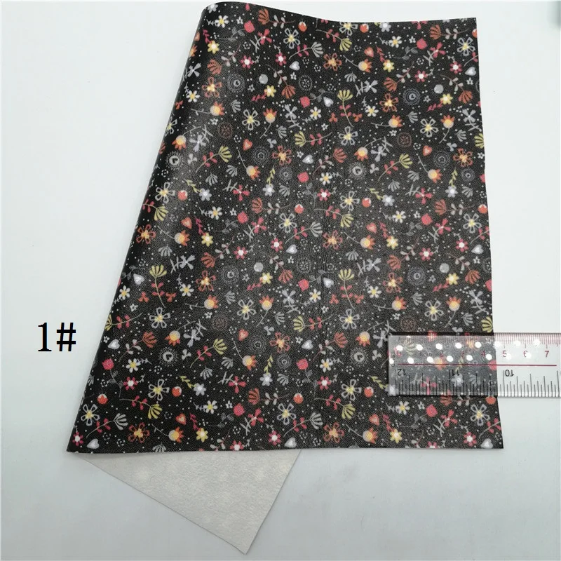 Искусственная кожа с цветочным принтом виниловая ткань листы фетровая подложка