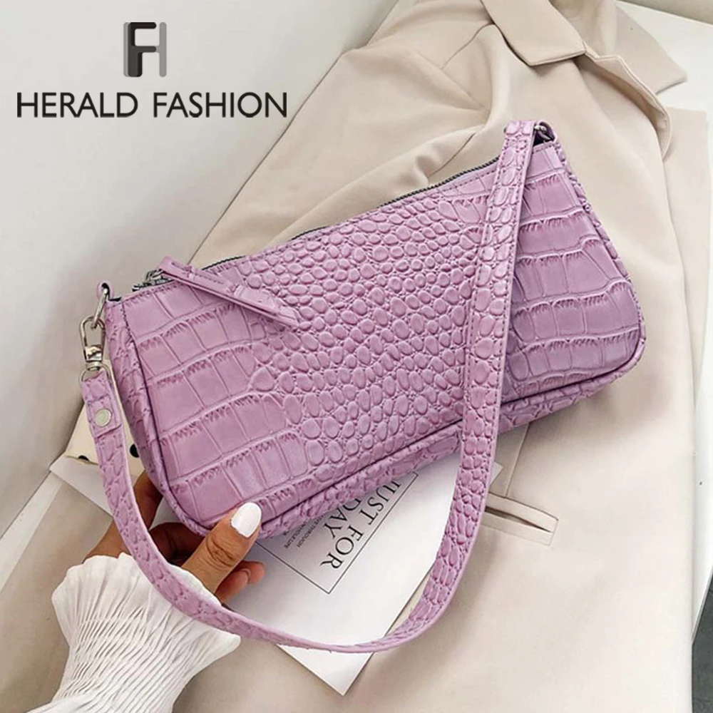 

Retro Crocodile Pattern Shoulder Messenger Bags for Women Ladies Vintage Handbags Casual Solid Shoulder Bags New Crossbody Bag