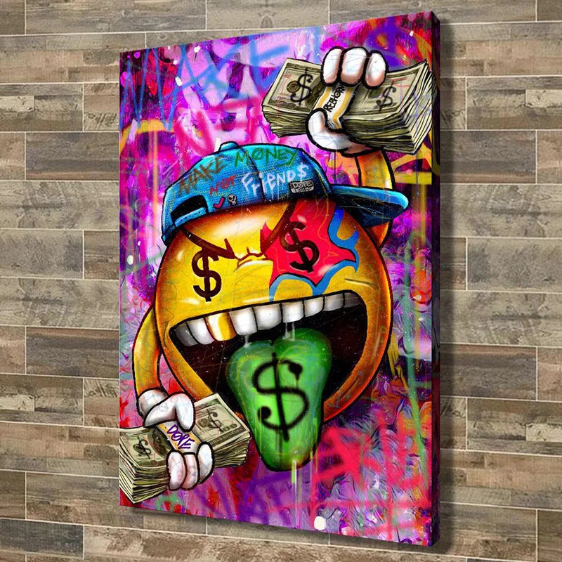 

Wall Graffiti Art Rich Tongue Canvas Painting Entertainment Leisure Place Hanging Photo Poster Modern Home Decoration Frameless