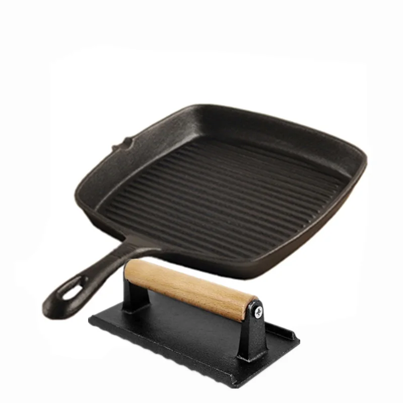 GH 24 см утолщенная чугунная сковорода Бытовая для стейка газовая плита с