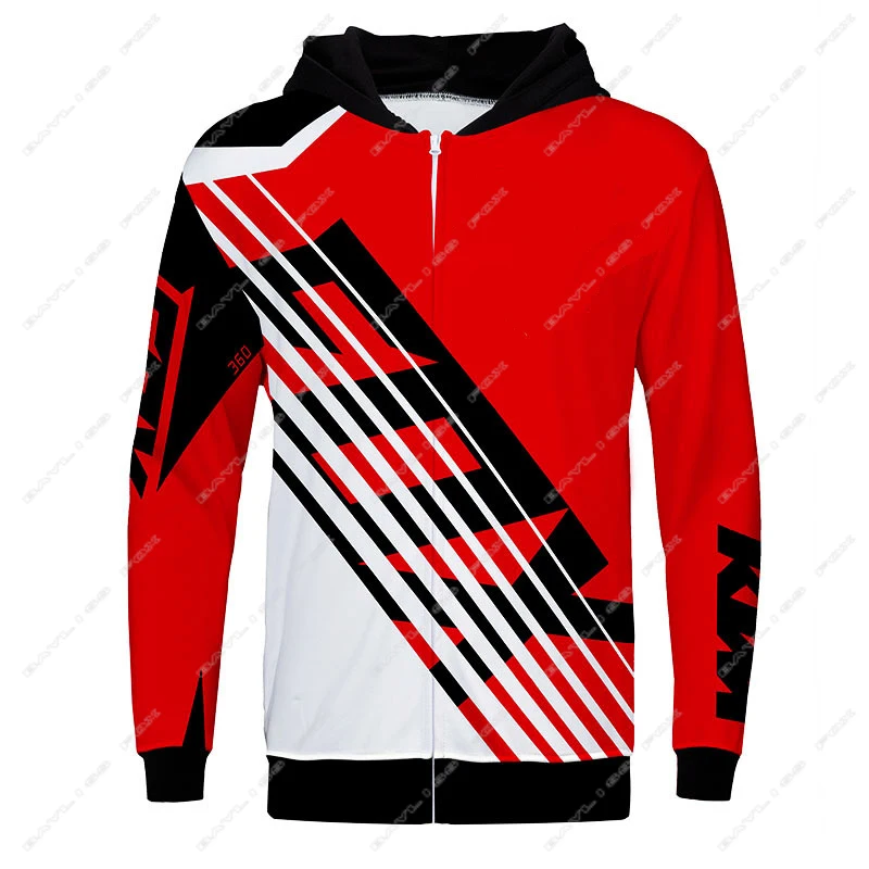 

Racing Hoodie Men's Zip Fleece Sweater Motocross Motorbike Mountain Bicycle Offroad Sweatshirt