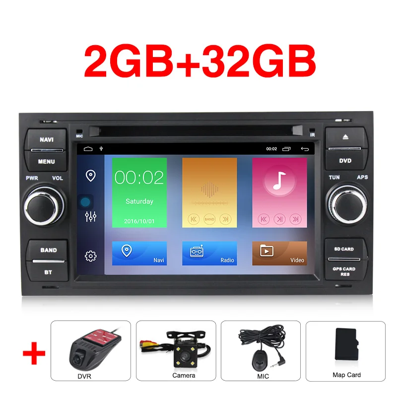 Car dvd camera DVR B 2din Android 9,1 Автомобильный dvd Радио aduio плеер gps Navi для Ford Focus 2 Mondeo S C Max Fiesta Galaxy подключения фокуса - Цвет: Car dvd camera DVR B