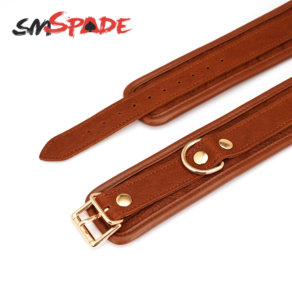 SMSPADE БДСМ кожаный бондаж секс игрушки для пар искусственные наручники + манжеты и