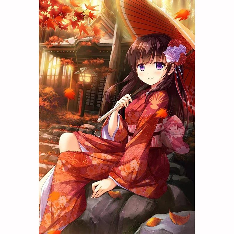 

Full Diamond Embroidery Mosaic Anime Girl 5D Cross Stitch Full Drill Diamond Painting DIY Sticker Decor Paintings BY115