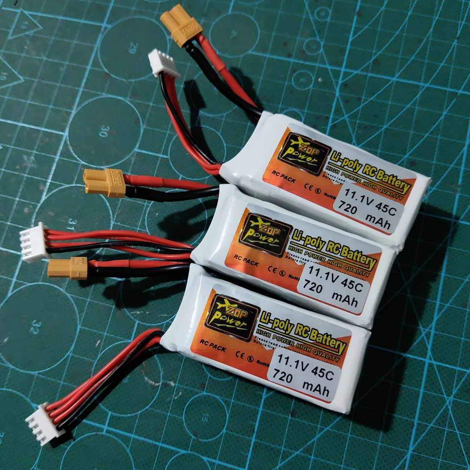 ZOP Power 3S 11.1V 720mah Lipo Battery 45C XT30 Plug Connector for RC Brushless Helicopter Aircraft FPV Racing Drone Parts