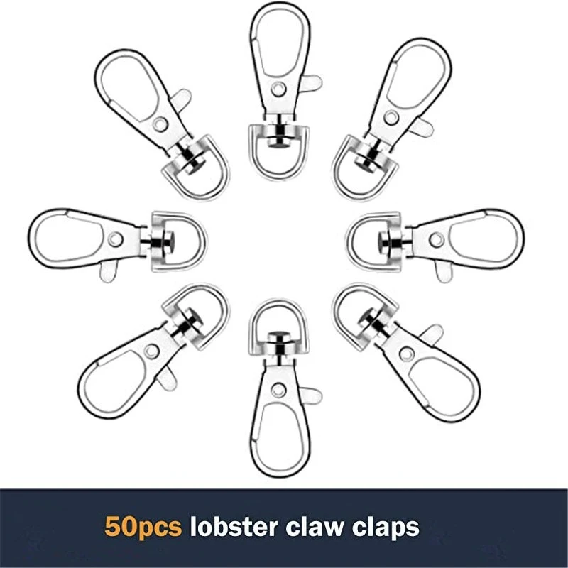

150 Pcs Swivel Snap Hook and Key Rings with Chain and Jump Rings for Keychain Lanyard DIY Jewelry Crafts Accessories