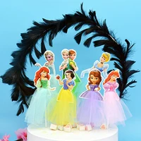 1pcslot frozen elsa princess theme cake cupcake toppers cake flag girls birthday party decoration anniversaire cake supplies