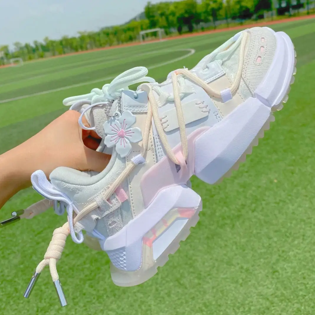 

2020 New Fairy Style Cherry Blossom Fashion All-match Sports Casual Women's Increased Platform Dad Shoes Women's Trendy Shoes