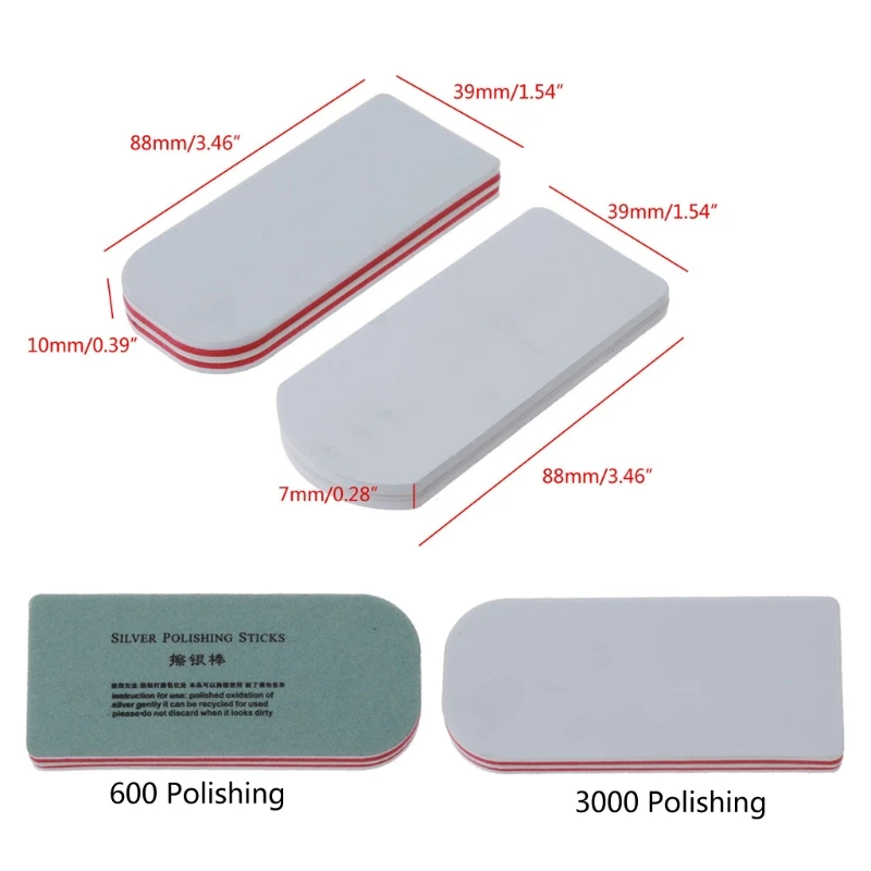 

13MC 10Pcs Double-Sided Tarnish Remover Jewelry Cleaning Polishing Sanding Sticks