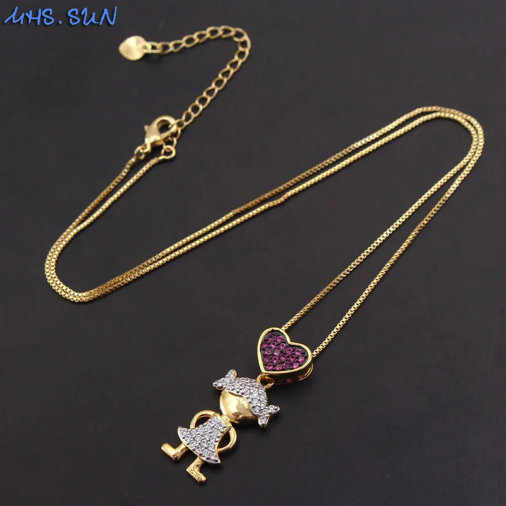 MHS.SUN модные ювелирные изделия с милой подвеской в форме сердца для девочек