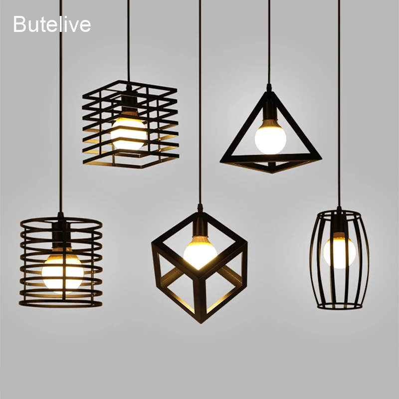 Промышленный подвесной светильник в виде птичьей клетки скандинавском стиле