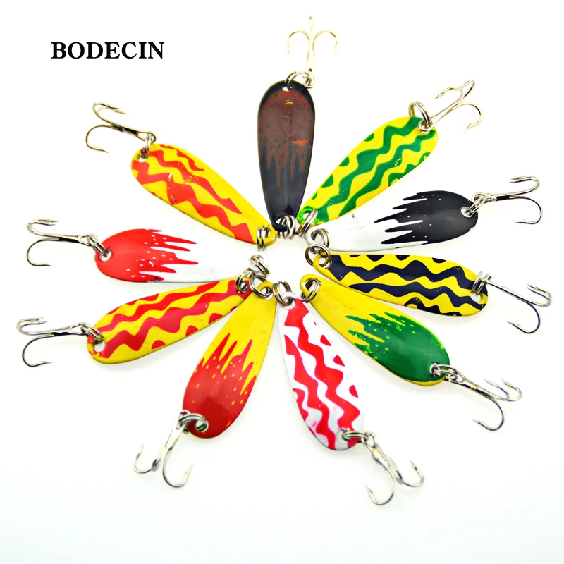 10 шт. блесны металлическая ложка джиг приманка рыболовные приманки воблеры