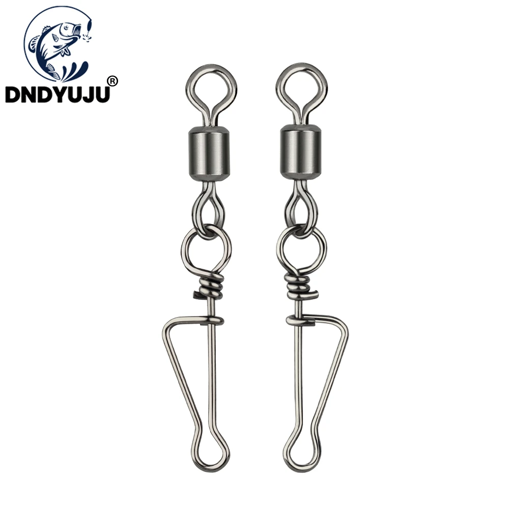

DNDYUJU 30pcs Fishing Connector Rolling Swivel MS+YDL Fishing Swivel with Italian Snap Fishing Coastlock Hooks Lure Accessories