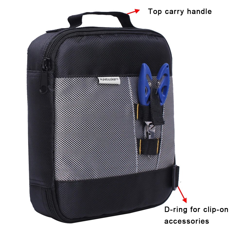 10” x8.5” x 2” Black Soft Bait Binder Bag Fishing Lure Storage Wallet Plastics Tackle Box for Worms and Jigs | Спорт и