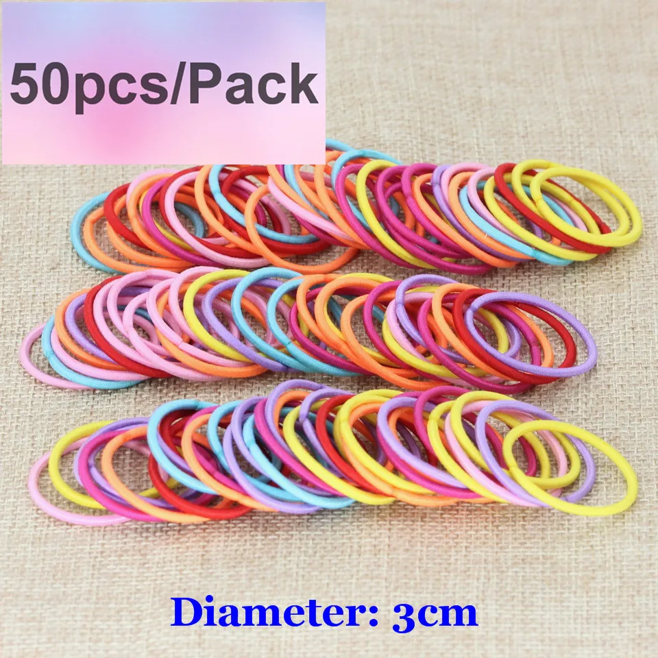 TS393 Colorful Нейлоновые резинки ярких цветов для девочек 2 см 3 см, Детские Безопасные эластичные резинки для волос, держатель для конского хвоста, Детские аксессуары для волос, резинки для волос - Цвет: TS393 Colorful