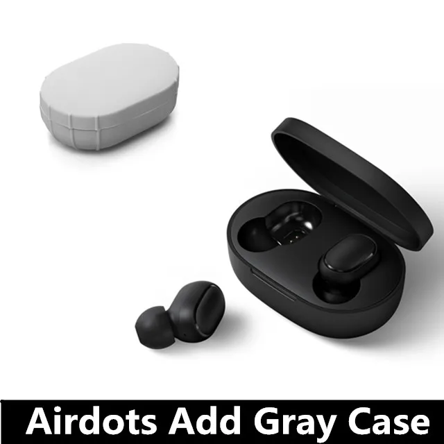 add gray case Оригинальные беспроводные наушники Xiaomi Redmi Airdots True, голосовое управление, Bluetooth 5,0, шумоподавление, управление краном, зарядная коробка, вкладыши - Цвет: add gray case