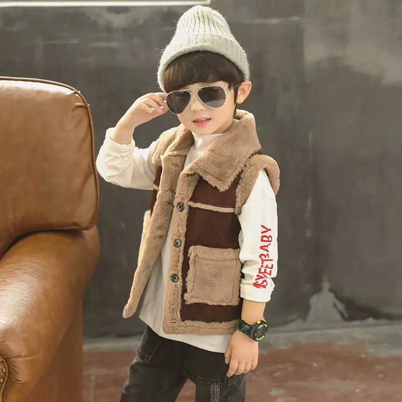 Винтажный детский утепленный жилет зимний шерстяной для мальчиков ковбойский