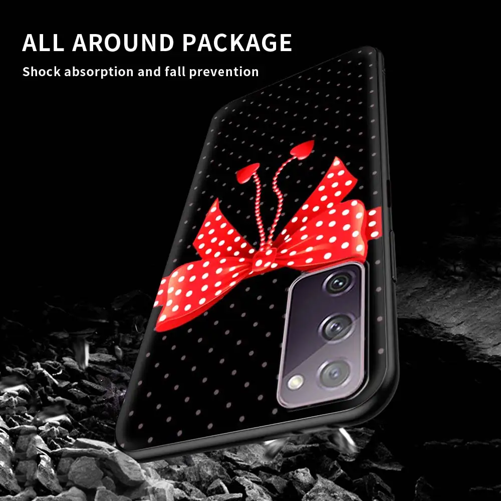 

Cute Bow Silicone Cover for Samsung Galaxy S20 FE S21 S10 S9 Plus S8 Note 20 Ultra 10 Lite 9 8 Soft Phone Case