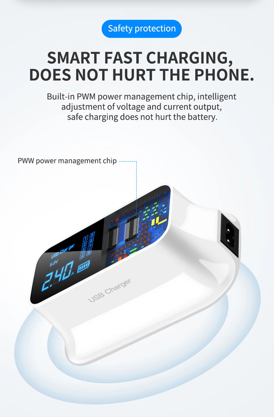 Somas Quick Charge 3,0 Smart usb type C зарядная станция 45 Вт 8 портов Быстрая зарядка телефон планшет USB зарядное устройство для iPhone samsung