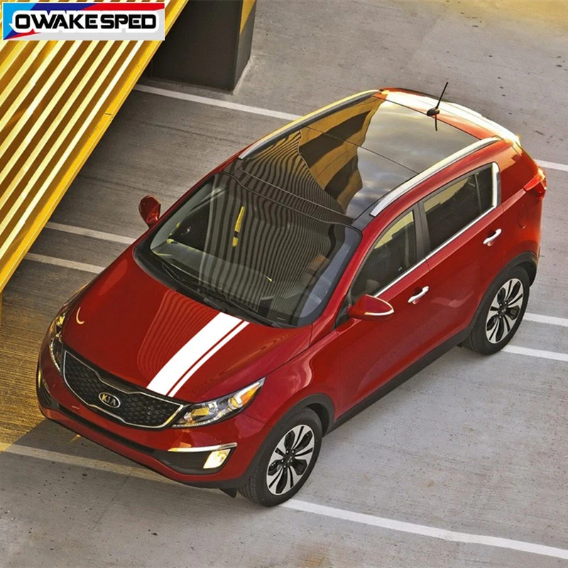 Для KIA SPORTAGE Sorento RIO гоночная капота полосы Автомобильный капот крышка двигателя