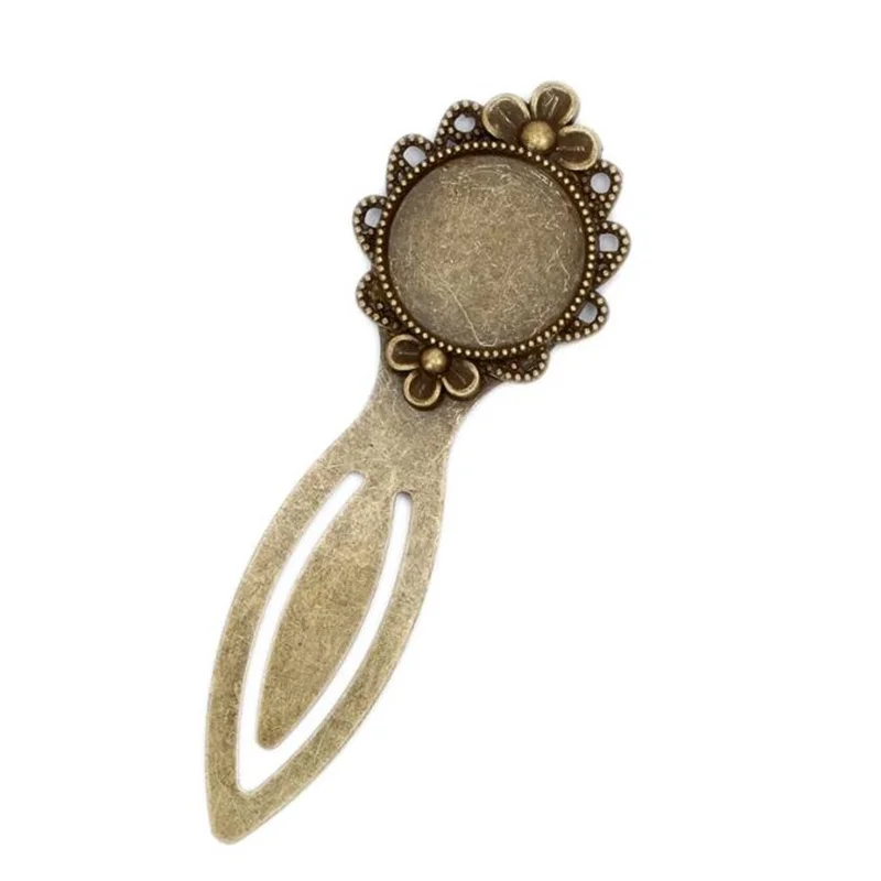 10 stücke Antike Bronze Cabochon Basis Lünette Trays Lesezeichen Glas Anhänger Einstellung Dome für DIY Charme Punk Schmuck Machen Zubehör – Detail 3