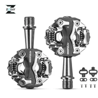 zeray zp 108s bike pedals mtb aluminum self locking with clips doubleside clipless pedal spd ultralight mountain bicycle pedals