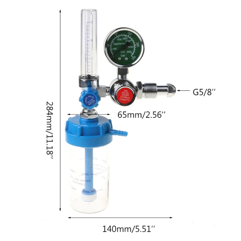 

CGA 540 Flow Meter Absorber Buoy Type Inhalator Pressure Gauge Pressure Reducing Valve Regulator G5/8 CGA540