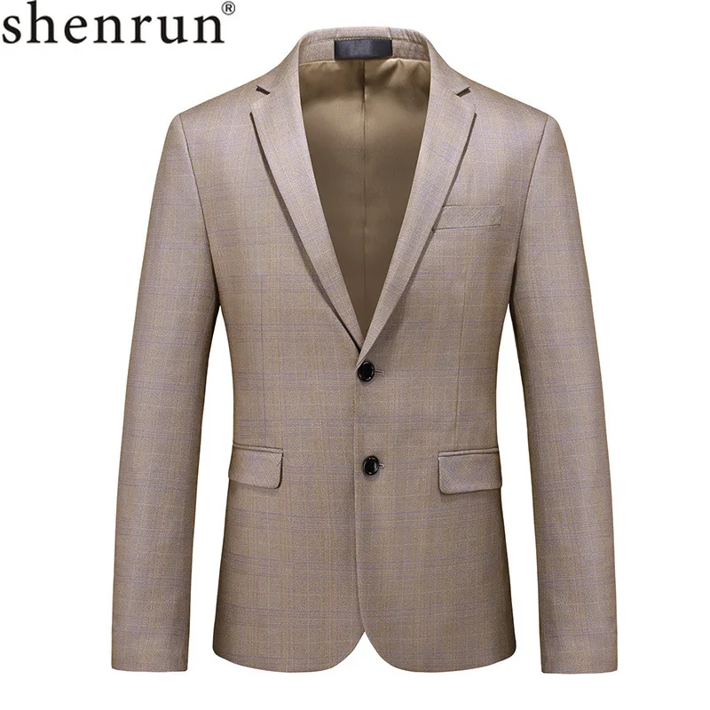 Мужской приталенный блейзер Shenrun модный пиджак для деловых встреч вечеринок