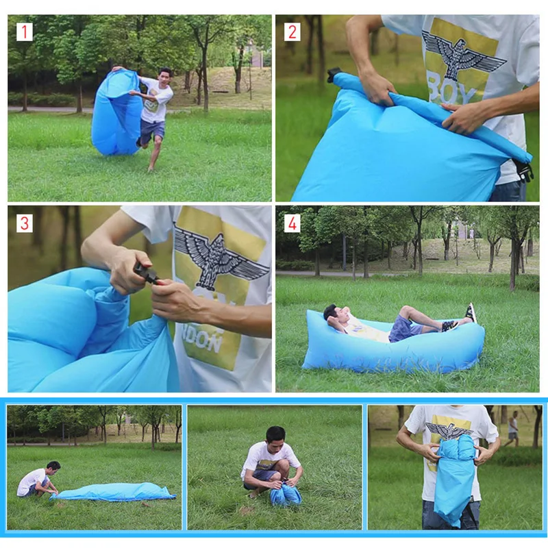 

2020 New garden furniture tumbona jardin Fast inflatable lazy Sleeping Camping Bag Outdoor Inflatable Sofa Air Bed