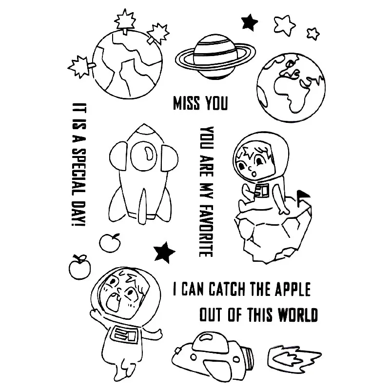 

Scrapbooking rubber stamps clear stamps OUT OF THIS WORLD MISS YOU DIY photo cards account transparent stamp Handmade card stamp