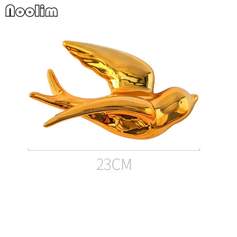 Gold L Скандинавский керамический Крытый Европейский 3D Настенный фон настенный декоративный Декор птицы десерт чайный магазин украшения стен ремесла - Цвет: Gold L