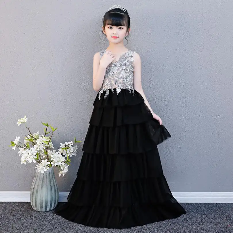 

Chilldren Ball Gown First Holy Communion Dress Kids Pageant Dress for Birthday Party Dress Lace Stitching Dress for girls Y2714