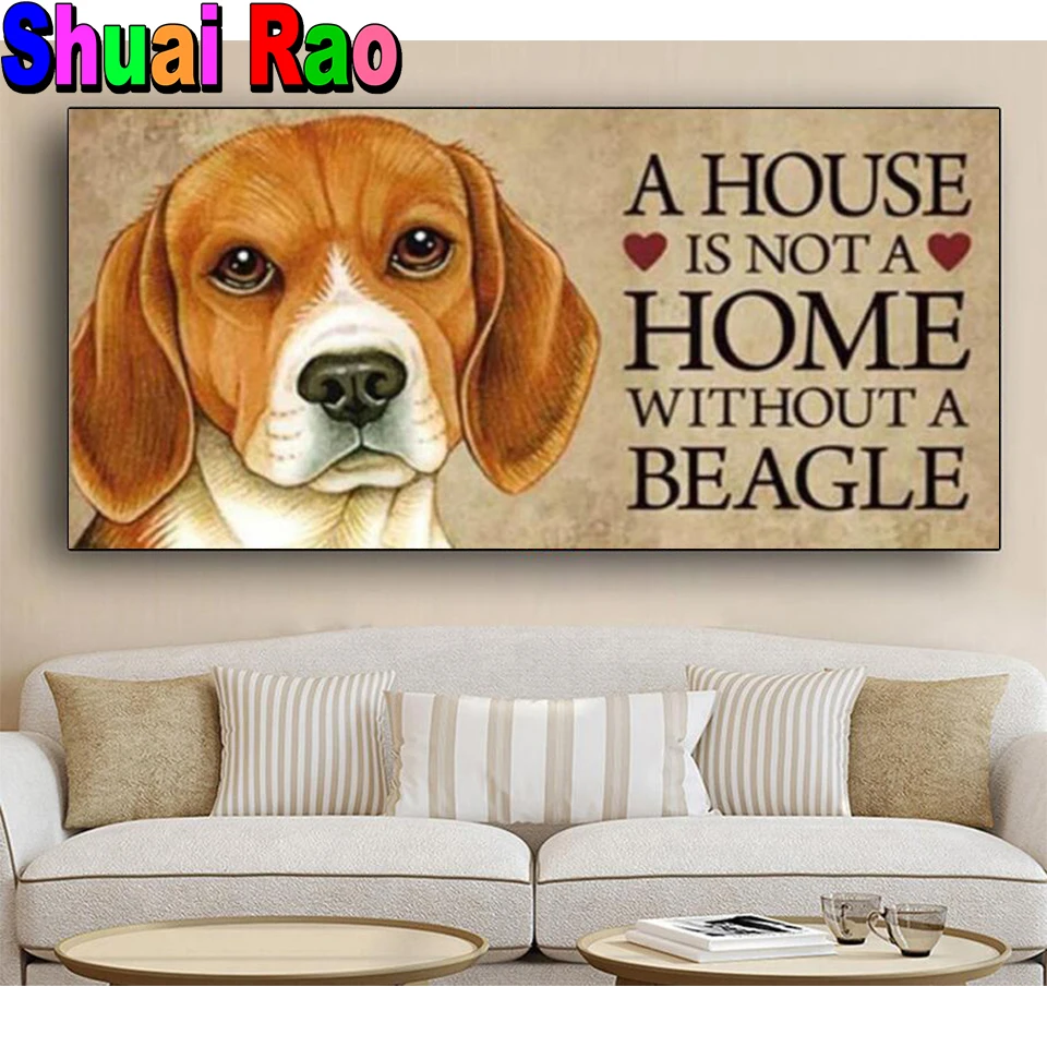 

Animal picture beagle 5d diy diamond painting Cute pet dog mosaic full square Round diamond embroidery gift stitch home decor