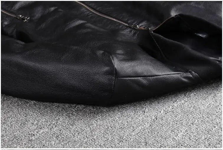 

Genuine Coat Men Real Cow Motorcycle Biker Leather Jacket Slim Fit Spring Autumn Bomber Baseball jaqueta de couro