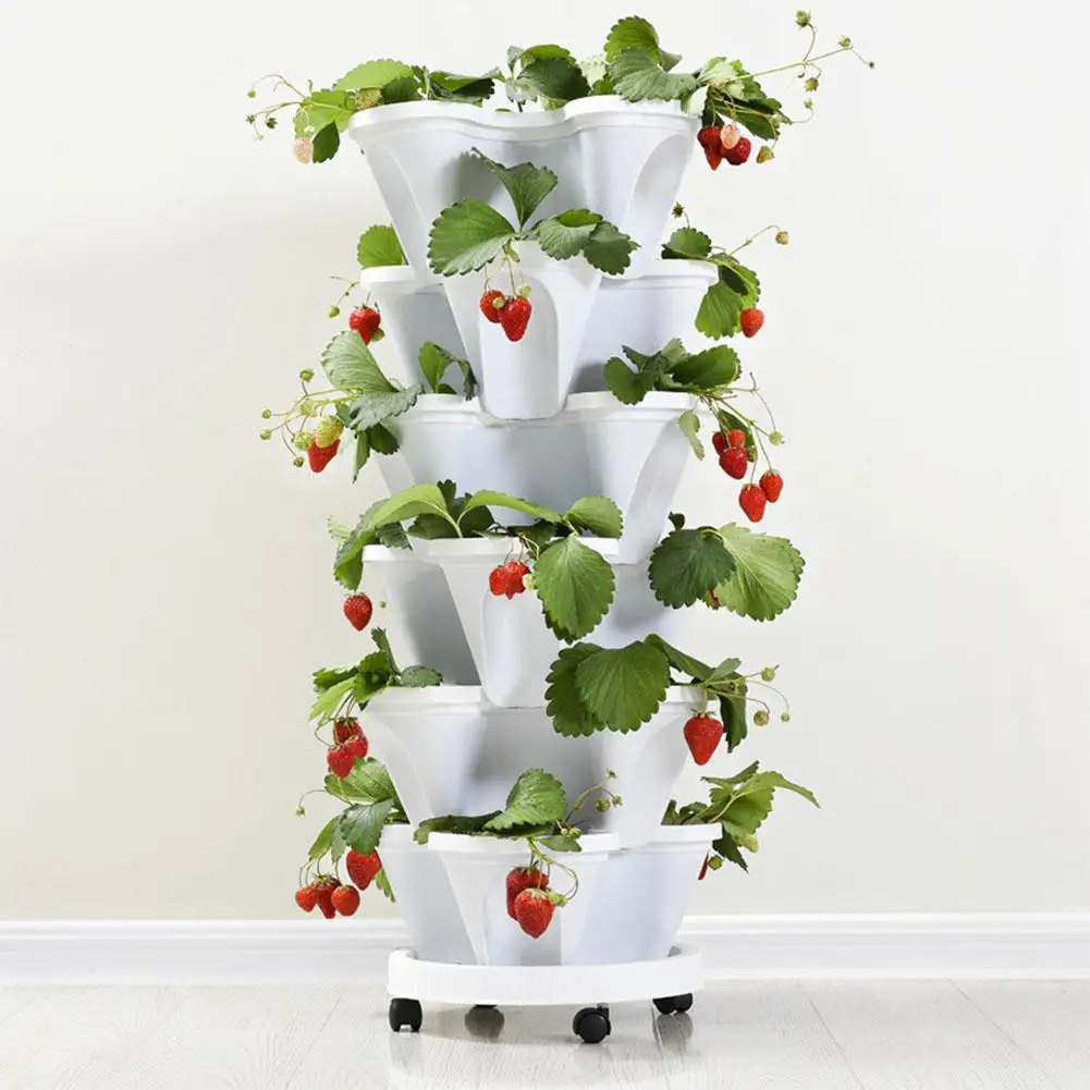 

Stack-up Type Stereoscopic Flowerpot Strawberry Plant Pot for Flower Vegetables Decoration