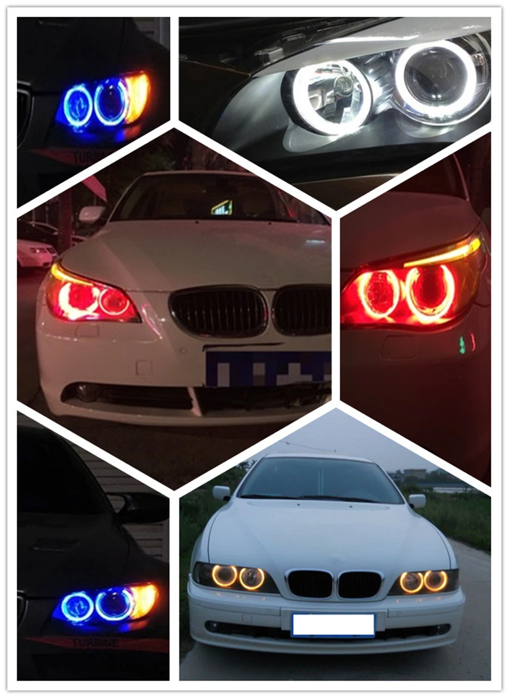 

Car flashing 2Pcs For BMW E39 E53 E60 E61 E63 E64 E65 E66 E87 525i 530i xi 545i M5 Error Free LED Angel Eyes Marker Lights Bulbs