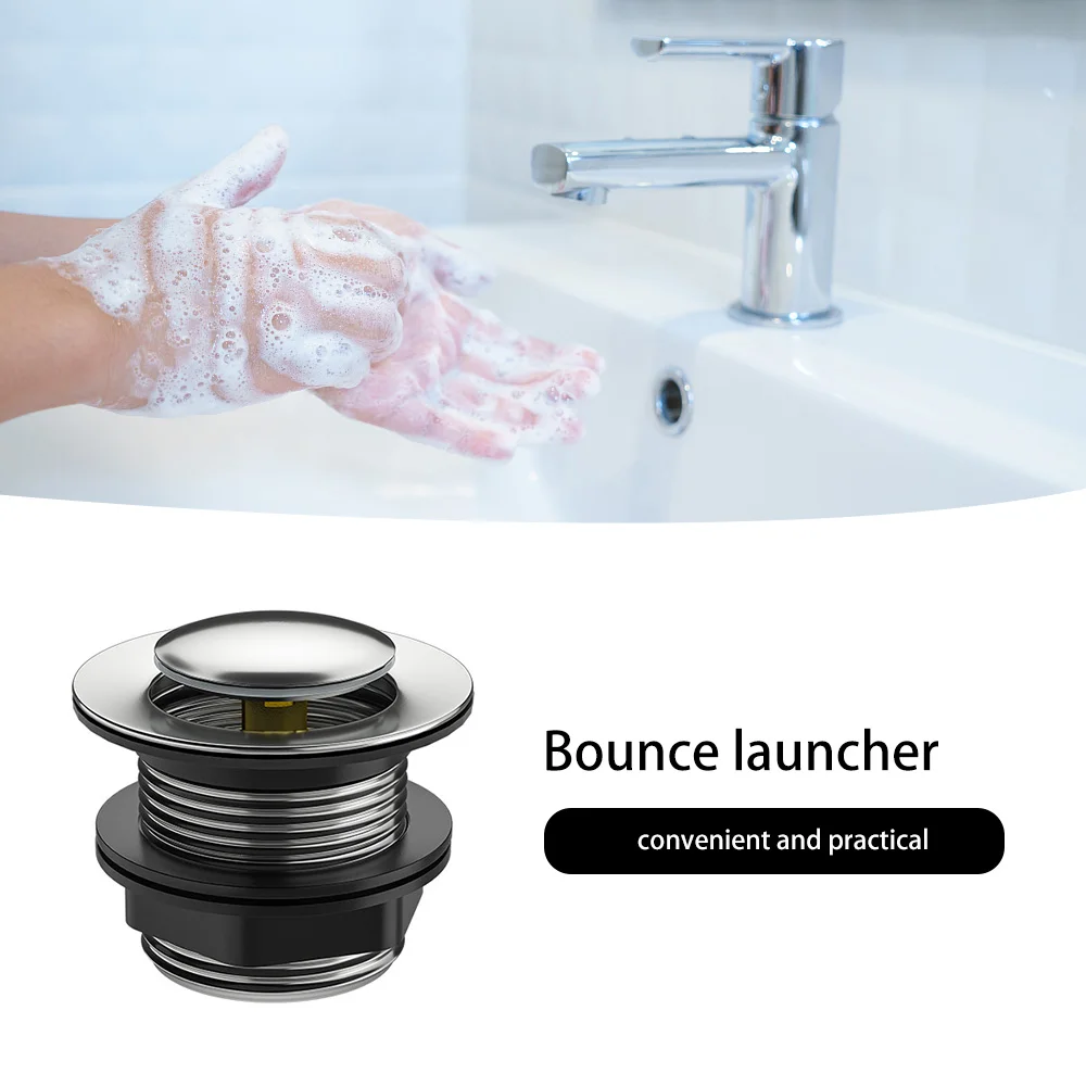 

Bathtub Spring Up Drain Waste Strainer Chrome Finish Brass Sink Shower Drain Stopper Bathroom Accessories Household