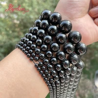 natural aa tourmaline black round 4681012mm loose stone beads for diy necklace bracelats earrings rings jewelry making
