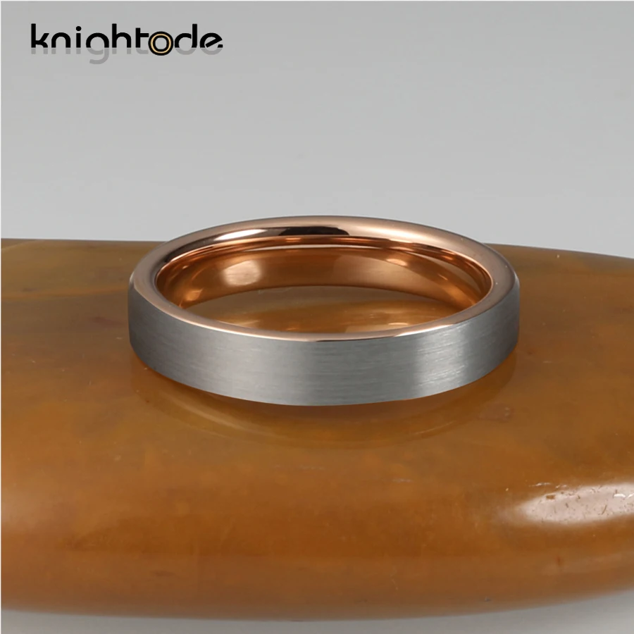 4 мм розовое золото Вольфрам карбида Обручение кольцо для Для женщин Изысканный