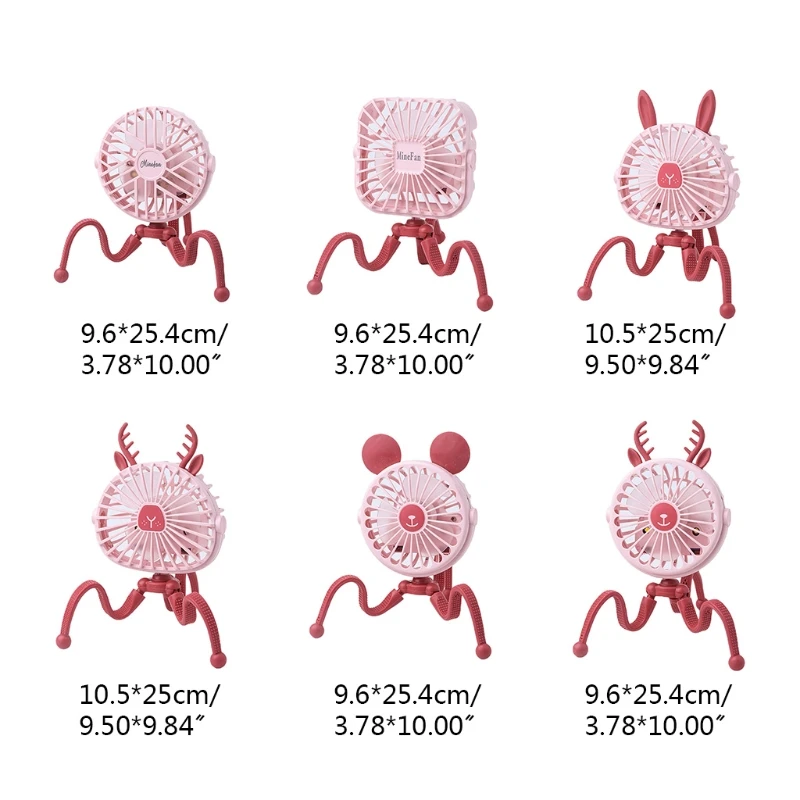 

Мини-вентилятор для детской коляски CPDD светильник кой, персональный портативный детский вентилятор с гибким штативом, милый мини-вентилято...