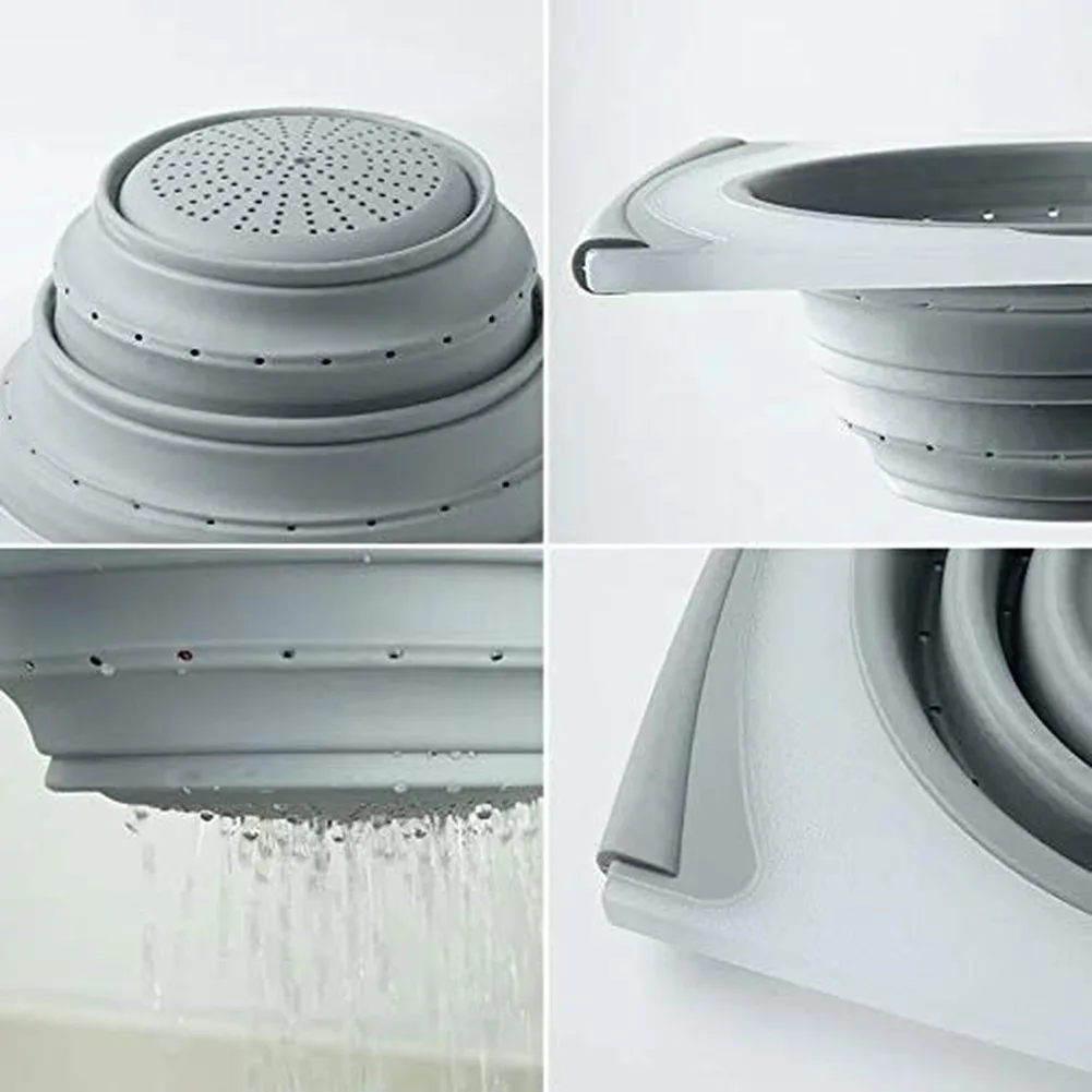 

Collapsible Cutting Board with Colander for Kitchen 2 in 1 Chopping Board and Strainer Multipurpose Kitchen Tool For Camping