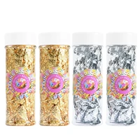 4pcslot edible grade gold leaf silver foil 2gbottle decoration cake ice cream coffee chocolate gilded
