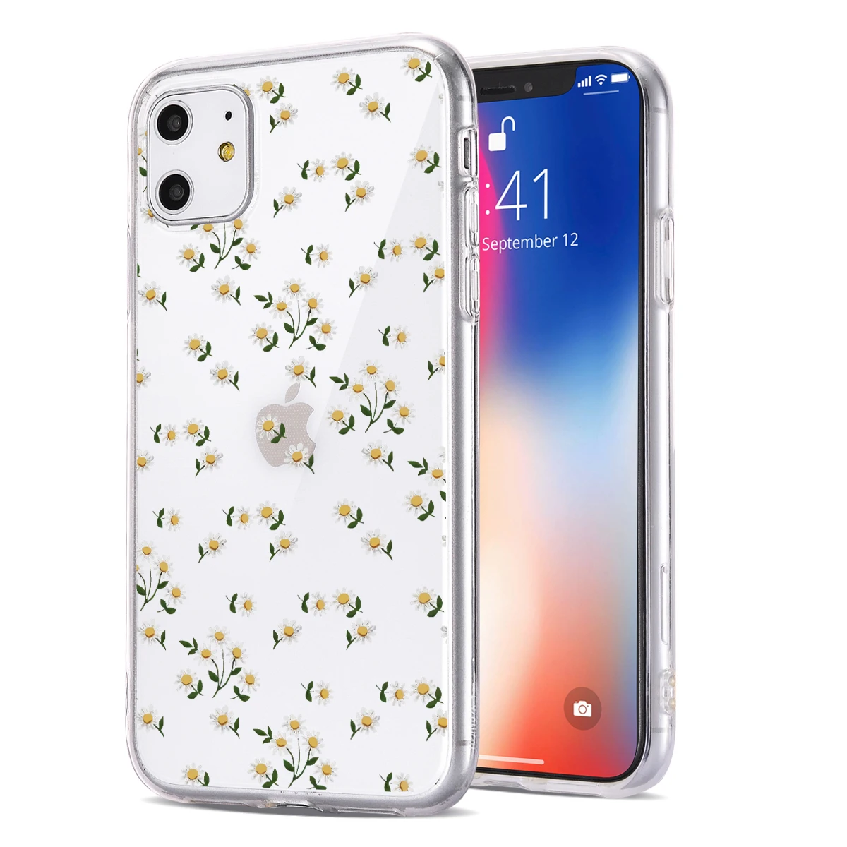 Прозрачный мягкий чехол из ТПУ с цветами для iPhone 11 SE 2020 X XS XR Max 6 6S 7 8Plus задняя