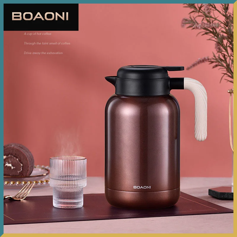 

Вакуумный чайник BOAONI 316 из нержавеющей стали для сохранения тепла, бытовой чайник большой емкости, бытовой термос