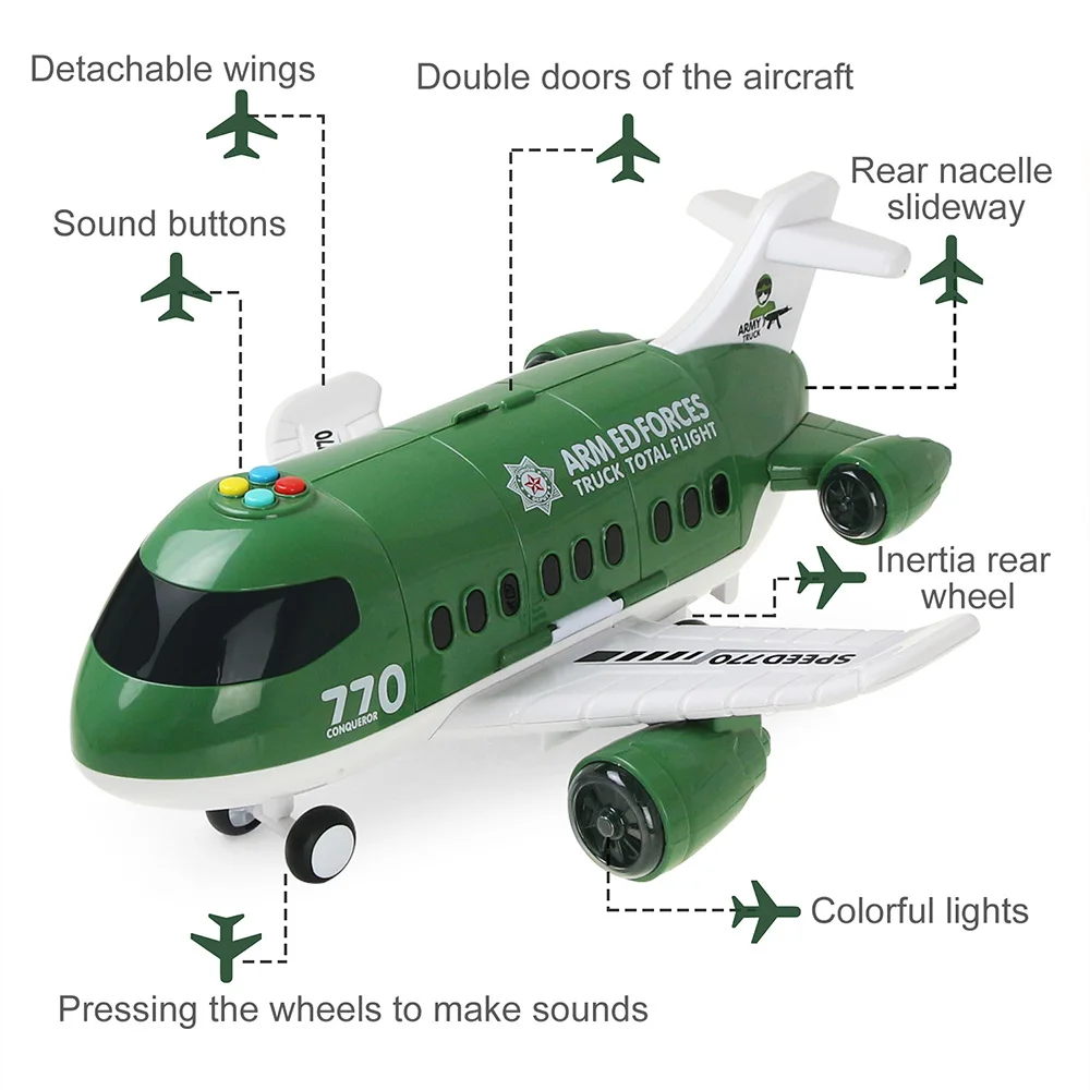 Миниатюрная игрушка из сплава с имитацией самолета инерционный самолет треком
