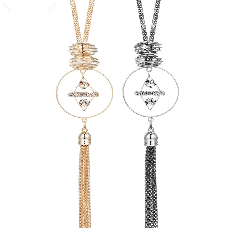 Новинка 2018 очаровательные ожерелья с кисточками и кулоны ожерелье кристаллами