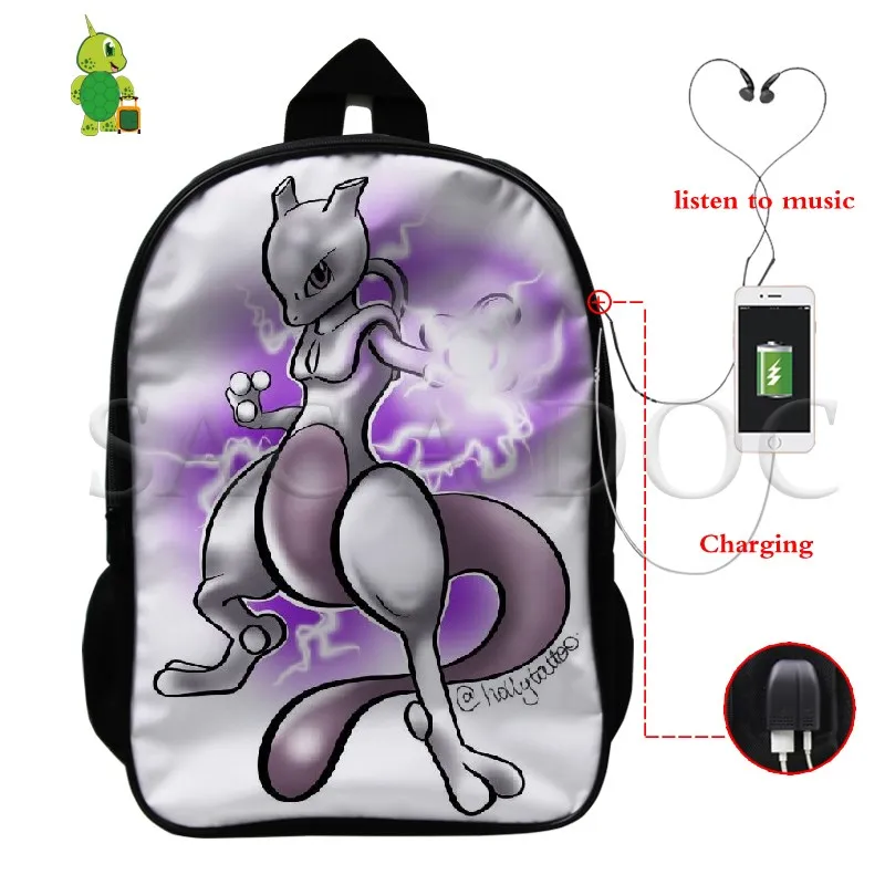 1 Покемон умбреон Zapdos Многофункциональный рюкзак USB зарядка школьный рюкзак для ноутбука для подростков женщин мужчин повседневные дорожные сумки - Цвет: 1