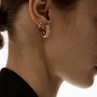 fashion piercing hoop earrings crystal drop earrings long tassel earrings women personality jewelry earrings